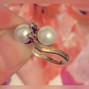 10k Stamped Gold Pearl Ring